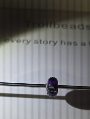 Purple Glass Bead Charm with Yellow Accent